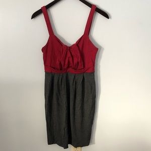 Ella Moss Anthropologie Mena Red Grey Dress